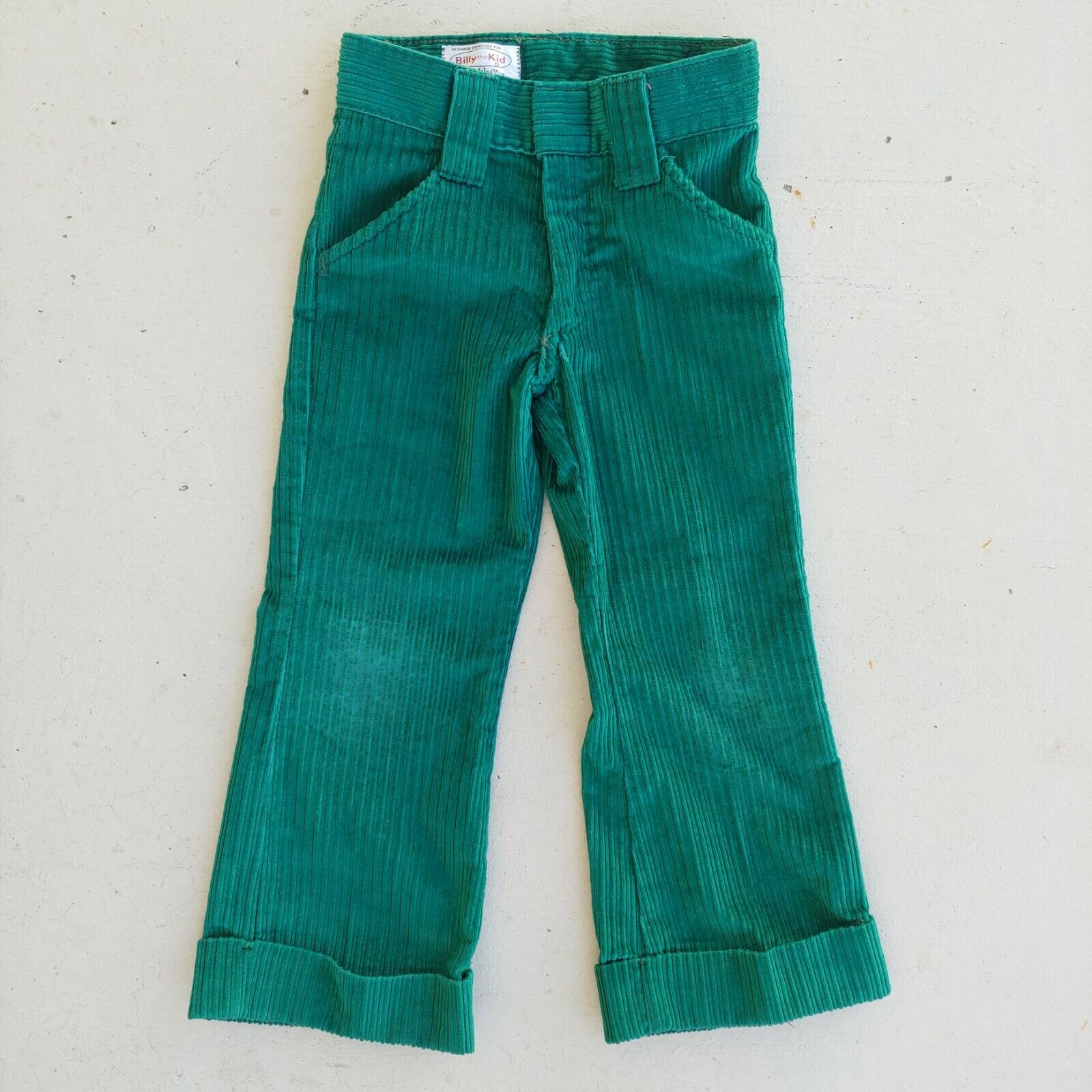 Vintage Billy The Kid Herl Walter Green Corduroy Flare Bell Bottoms Kids 5/6??