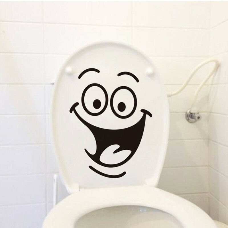 Cartoon Smile Toilet Stickers Wallpapers All-match Style Art Mural Waterproof