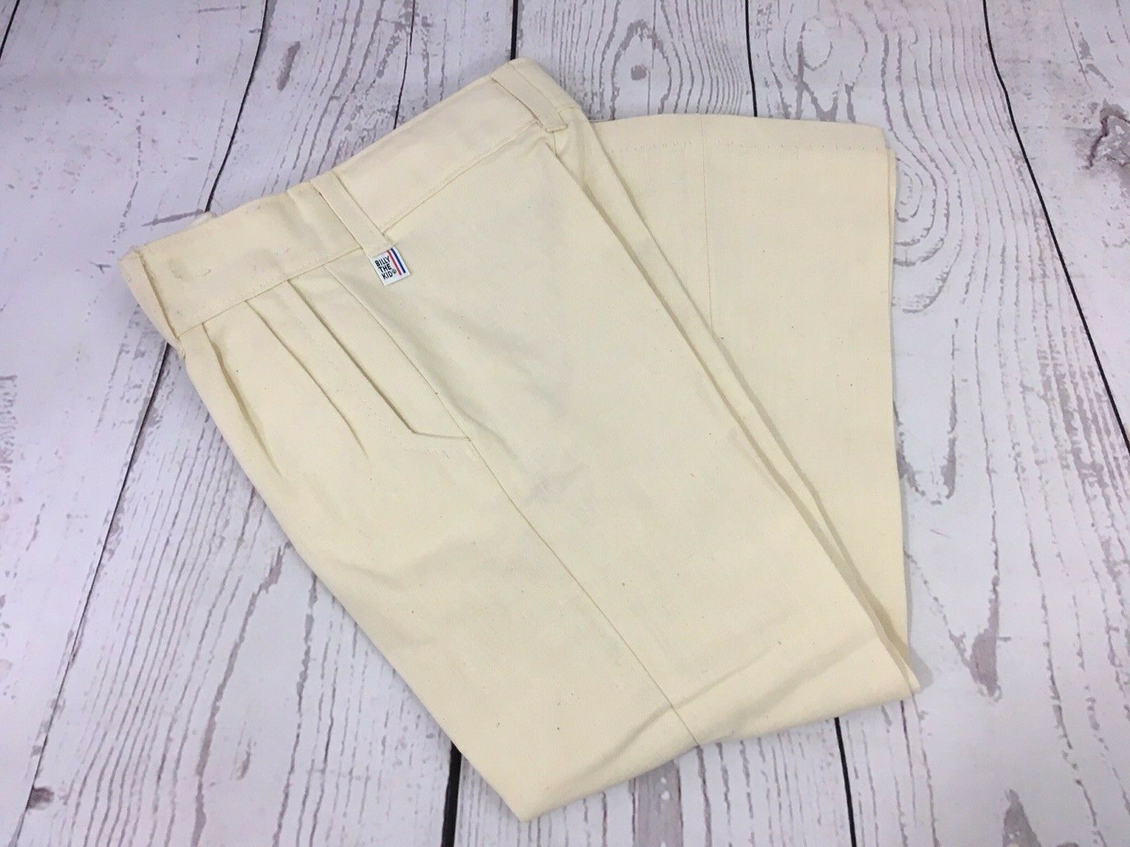 Vtg Billy The Kid Formal Linen Dress Long Pants Cream Size 5 Permanent Press